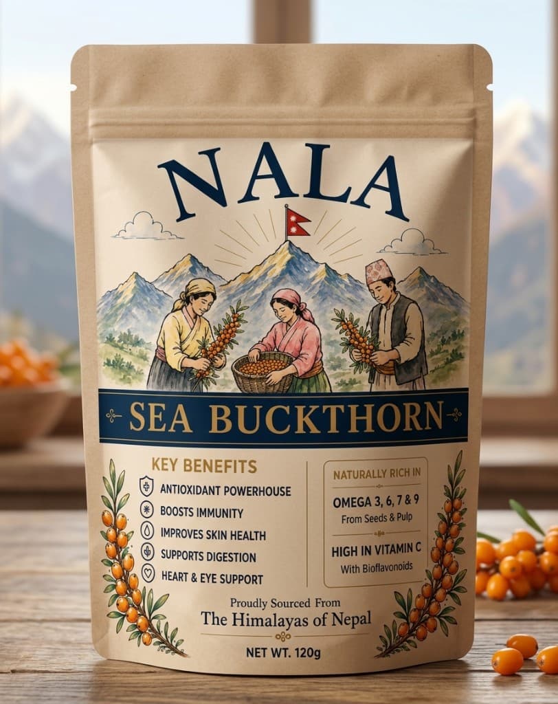 Nala dried sea buckthorn berries from the Himalayas of Nepal